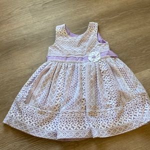 Lilac and white lace sleeveless dress - 4T